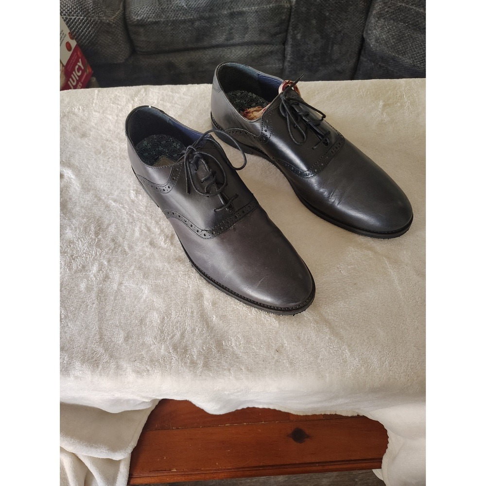 Red Tape Bangolet 2tone Mens Navy Black Leather Oxford‎ Dress Shoes Size 12